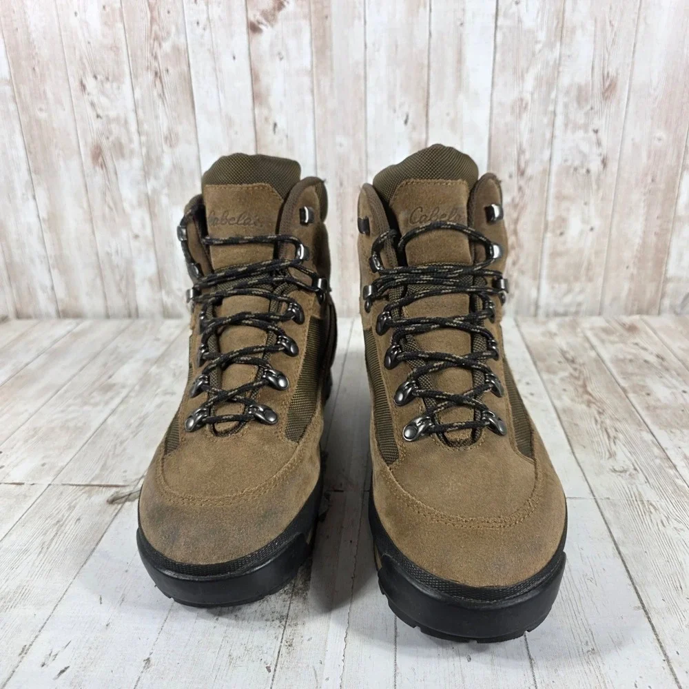 Cabelas Dry-Plus Hiking Boots Mens 9D Brown Suede Waterproof Trail 81-2860